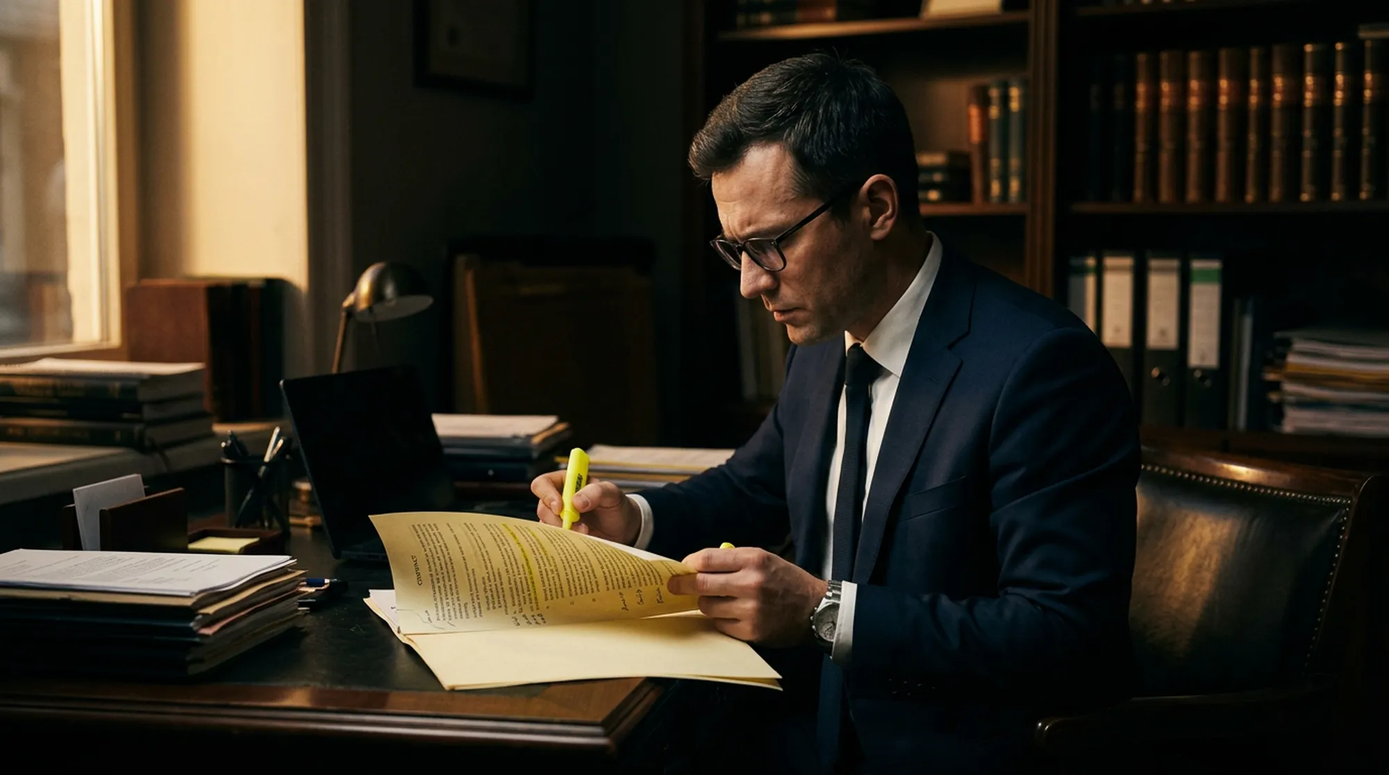 Analiza dokumentu z zakreślaczem przy słabym świetle