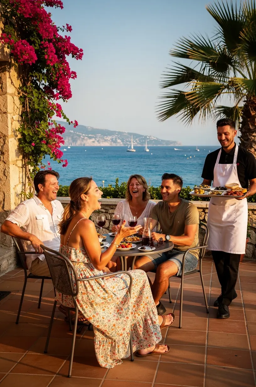 Fotografía de una pareja disfrutando de una degustación gastronómica en un destino rural típico español.