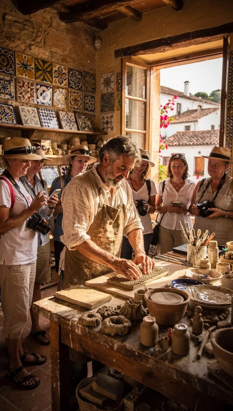 Grupo de viajeros disfrutando de una visita guiada organizada por una agencia especializada en viajes cortos por España.