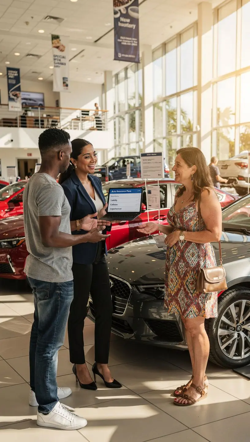 Инфографика, показывающая основные типы покрытий автострахования в США.